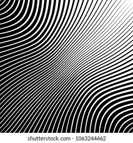 Abstract warped Diagonal Striped Background . Vector curved twisted slanting, waved lines texture
