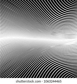 Abstract warped Diagonal Striped Background . Vector curved twisted slanting, waved lines texture
