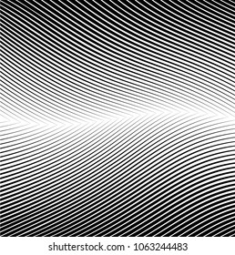 Abstract warped Diagonal Striped Background . Vector curved twisted slanting, waved lines texture
