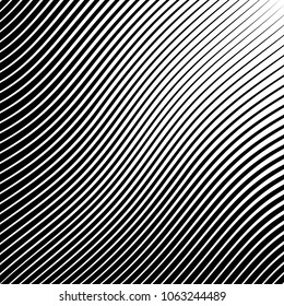 Abstract warped Diagonal Striped Background . Vector curved twisted slanting, waved lines texture
