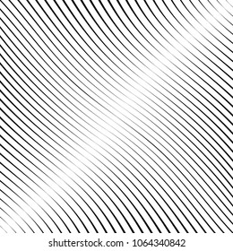 Abstract warped Diagonal Striped Background . Vector curved twisted slanting, waved lines texture