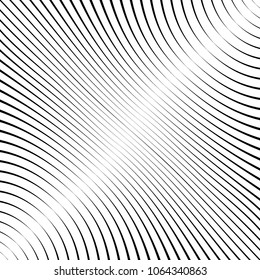 Abstract warped Diagonal Striped Background . Vector curved twisted slanting, waved lines texture