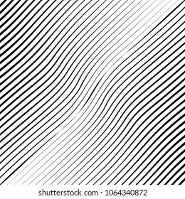 Abstract warped Diagonal Striped Background . Vector curved twisted slanting, waved lines texture
