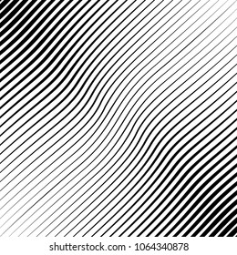 Abstract warped Diagonal Striped Background . Vector curved twisted slanting, waved lines texture