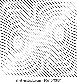 Abstract warped Diagonal Striped Background . Vector curved twisted slanting, waved lines texture