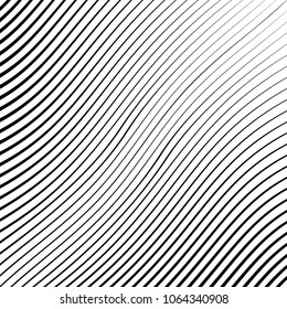 Abstract warped Diagonal Striped Background . Vector curved twisted slanting, waved lines texture