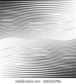 Abstract warped Diagonal Striped Background . Vector curved twisted slanting, waved lines texture