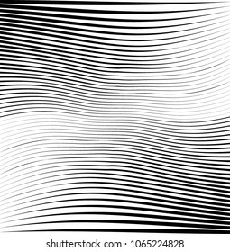 Abstract warped Diagonal Striped Background . Vector curved twisted slanting, waved lines texture