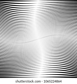 Abstract warped Diagonal Striped Background . Vector curved twisted slanting, waved lines texture