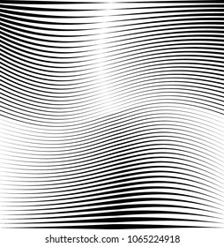Abstract warped Diagonal Striped Background . Vector curved twisted slanting, waved lines texture