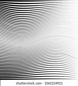 Abstract warped Diagonal Striped Background . Vector curved twisted slanting, waved lines texture