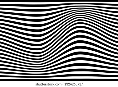Abstract warped Diagonal Striped Background. Vector curved twisted slanting, waved lines texture. Brand new style for your business design.