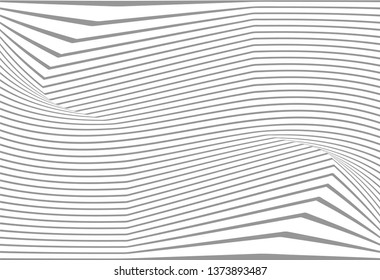 Abstract warped Diagonal Striped Background. Vector curved twisted slanting, waved lines texture. Brand new style for your business design.