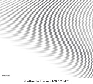 Abstract warped Diagonal Striped Background. Vector curved twisted slanting, waved lines texture. Brand new style for your business design.