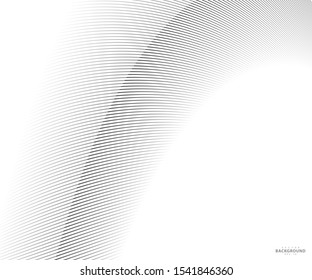 Abstract warped Diagonal Striped Background. Vector curved twisted slanting template for your ideas, monochromatic lines texture, waved lines texture. Brand new style for your business design.