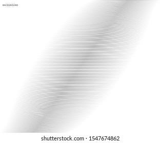 Abstract warped Diagonal Striped Background. Vector curved twisted slanting template for your ideas, monochromatic lines texture, waved lines texture. Brand new style for your business design.