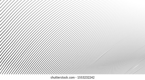Abstract warped Diagonal Striped Background. Vector curved twisted slanting, waved lines texture. Brand new style for your business design.