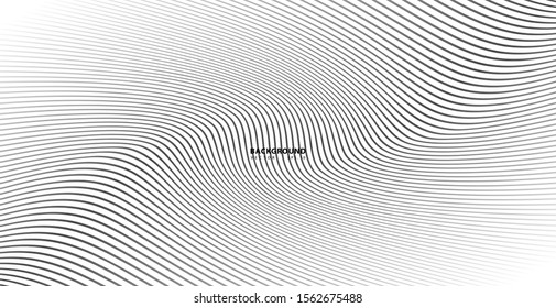 Abstract warped Diagonal Striped Background. Vector curved twisted slanting, waved lines texture. Brand new style for your business design.