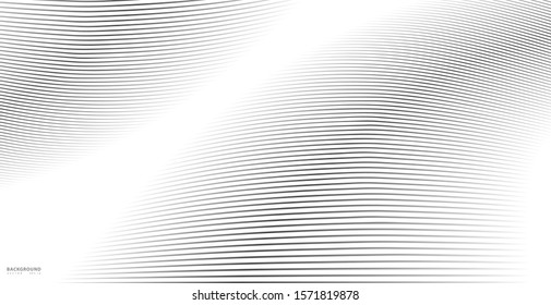 Abstract warped Diagonal Striped Background. Vector curved twisted slanting, waved lines texture. Brand new style for your business design.