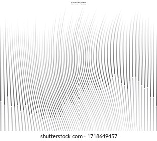 Abstract warped Diagonal Striped Background. Vector curved twisted slanting, waved lines texture. Brand new style for your business design.