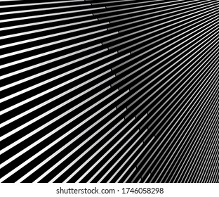 Abstract warped Diagonal Striped Background. Vector curved twisted slanting, waved lines texture. Brand new style for your business design.
