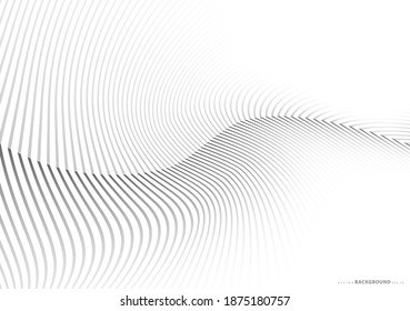 Abstract warped Diagonal Striped Background. Vector curved twisted slanting, waved lines pattern. Brand new style for your business design