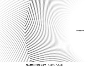 Abstract warped Diagonal Striped Background. Vector curved twisted slanting, waved lines pattern. Brand new style for your business design