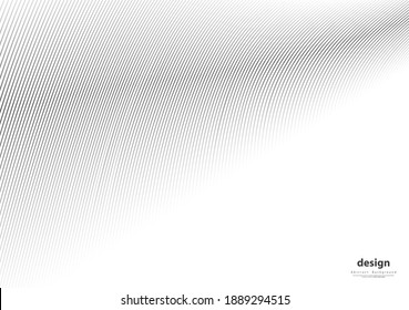 Abstract warped Diagonal Striped Background. Vector curved twisted slanting, waved lines pattern. Brand new style for your business design