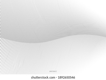 Abstract warped Diagonal Striped Background. Vector curved twisted slanting, waved lines pattern. Brand new style for your business design
