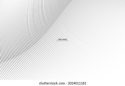 Abstract warped Diagonal Striped Background. Vector curved twisted slanting, waved lines texture. Brand new style for your business design.