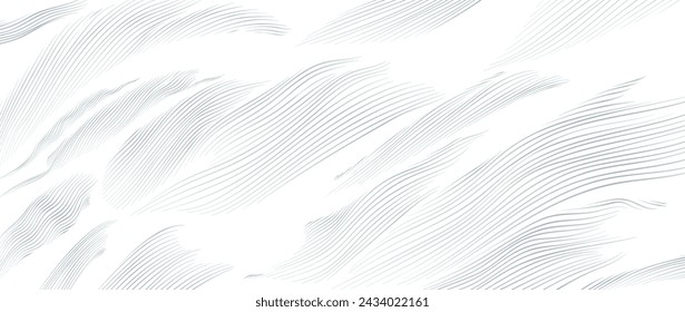 Abstract warped Diagonal Striped Background. Vector curved twisted slanting, waved lines pattern and Minimal geometric white light banner design