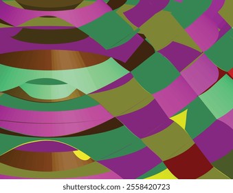 Abstract warped Diagonal Striped Background. Vector curved twisted slanting, waved lines pattern.