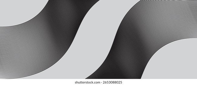 abstract warped diagonal striped background, curved twisted slanting, waved lines pattern, brand new style for your business design of the gray pattern of lines abstract background.	