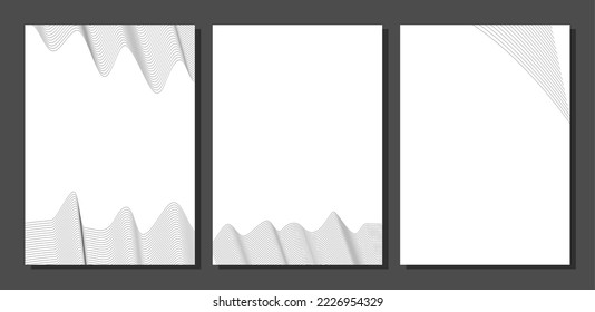 Resumen revirtiendo el afiche Diagonal Striped o la plantilla de diseño de portada. Patrón de líneas onduladas curvadas de vectores. Nuevo estilo para el diseño de su negocio