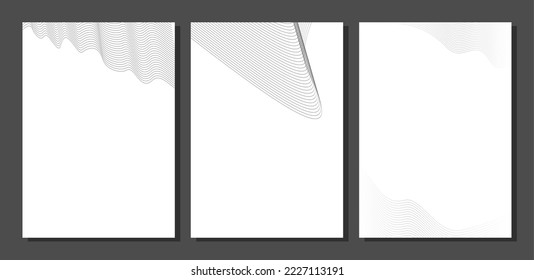 Abstract warped Diagonal Striped poster or cover design template. Vector curved twisted slanting, waved lines pattern. Brand new style for your business design