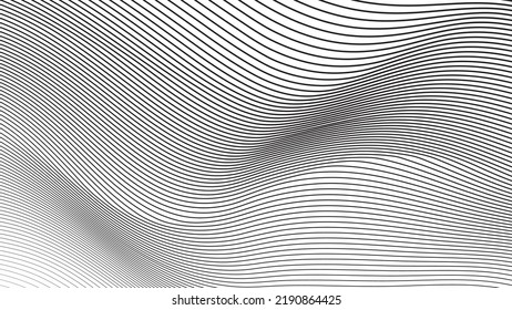 Abstract warped Diagonal Striped vector Background. Vector curved twisted slanting, waved lines texture. 