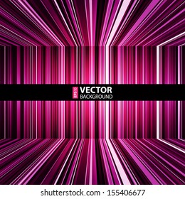 Abstract warped retro violet and purple stripes background. RGB EPS 10 vector illustration