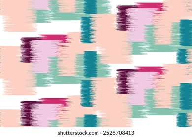 Abstract Washed Digital Watercolor Painting Stripe Brush Seamless Pattern background.boho Camouflage Strokes Tie Dye Batik. Ombre Gradient Multicolor for Surface Print Ikat Gradient Tileable Wallpaper