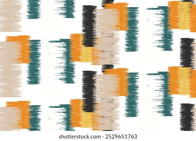 Abstract Washed Digital Watercolor Painting Stripe Brush Seamless Pattern background.boho Camouflage Strokes Tie Dye Batik. Ombre Gradient Multicolor for Surface Print Ikat Gradient Tileable Wallpaper