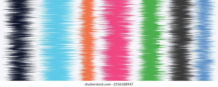 Abstract Washed Digital Watercolor Painting stripe brush seamless pattern background.Boho Camouflage Strokes Tie Dye Batik. Ombre gradient multicolor for surface print ikat gradient tileable wallpaper