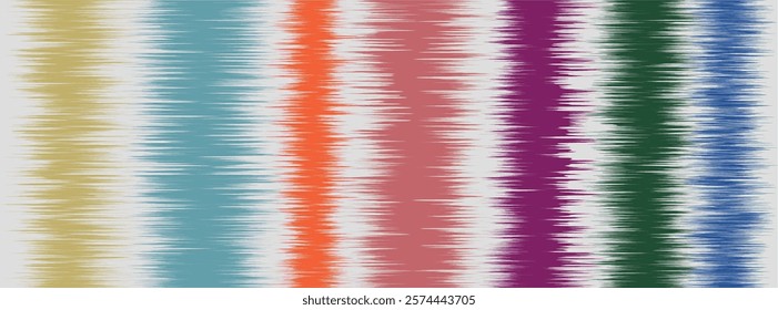 Abstract Washed Digital Watercolor Painting stripe brush seamless pattern background.Boho Camouflage Strokes Tie Dye Batik. Ombre gradient multicolor for surface print ikat gradient tileable wallpaper