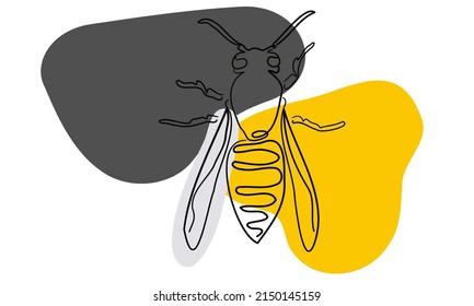 Abstract wasp in colored spots