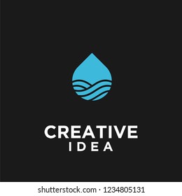 Abstract water aqua logo design. Water drop vector logotype