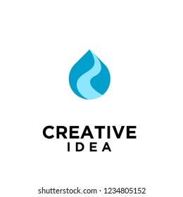 Abstract water aqua logo design. Water drop vector logotype