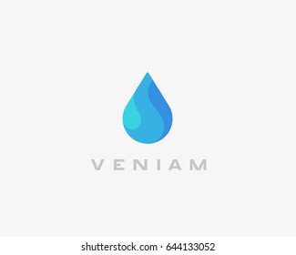 Abstract water aqua logo design. Water drop vector logotype. 