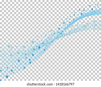 Abstract water background with bubbles of air  with transparency grid on back. Vector Illustration.