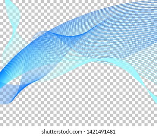 Abstract water background with transparency grid on back. Vector Illustration.