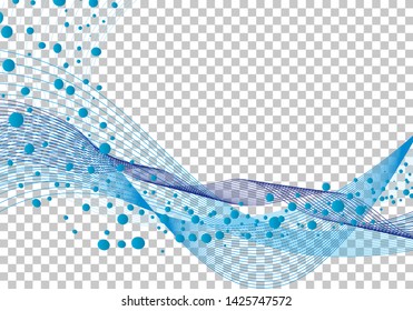 Resumen del fondo del agua con rejilla de transparencia en la parte posterior. Ilustración vectorial.