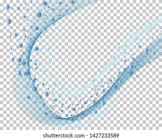 Abstract water background with transparency grid on back. Vector Illustration.