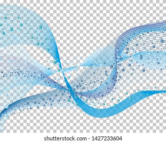 Fundo abstrato da água com grade de transparência no verso. Ilustração de vetor.